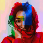 emily artistic multicolored portrait
